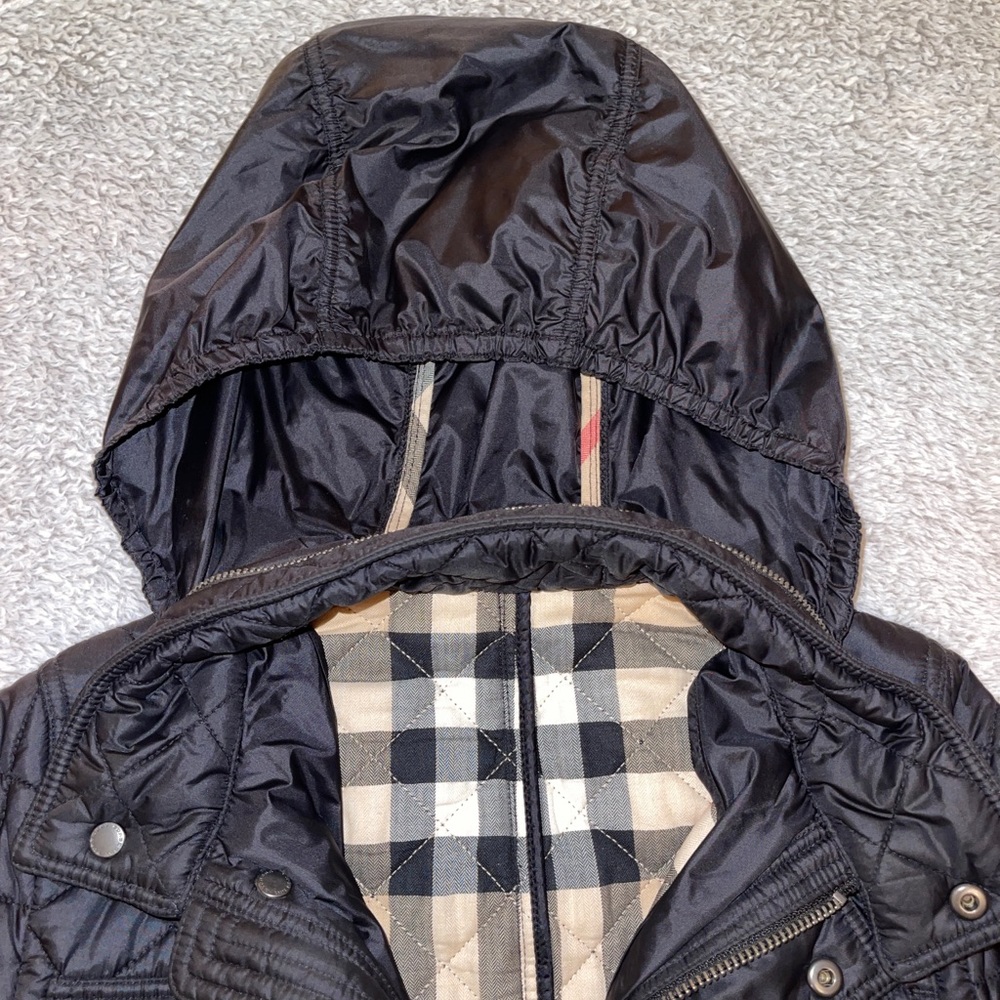 Burberry Black Hooded Puffer Jacket for Kids